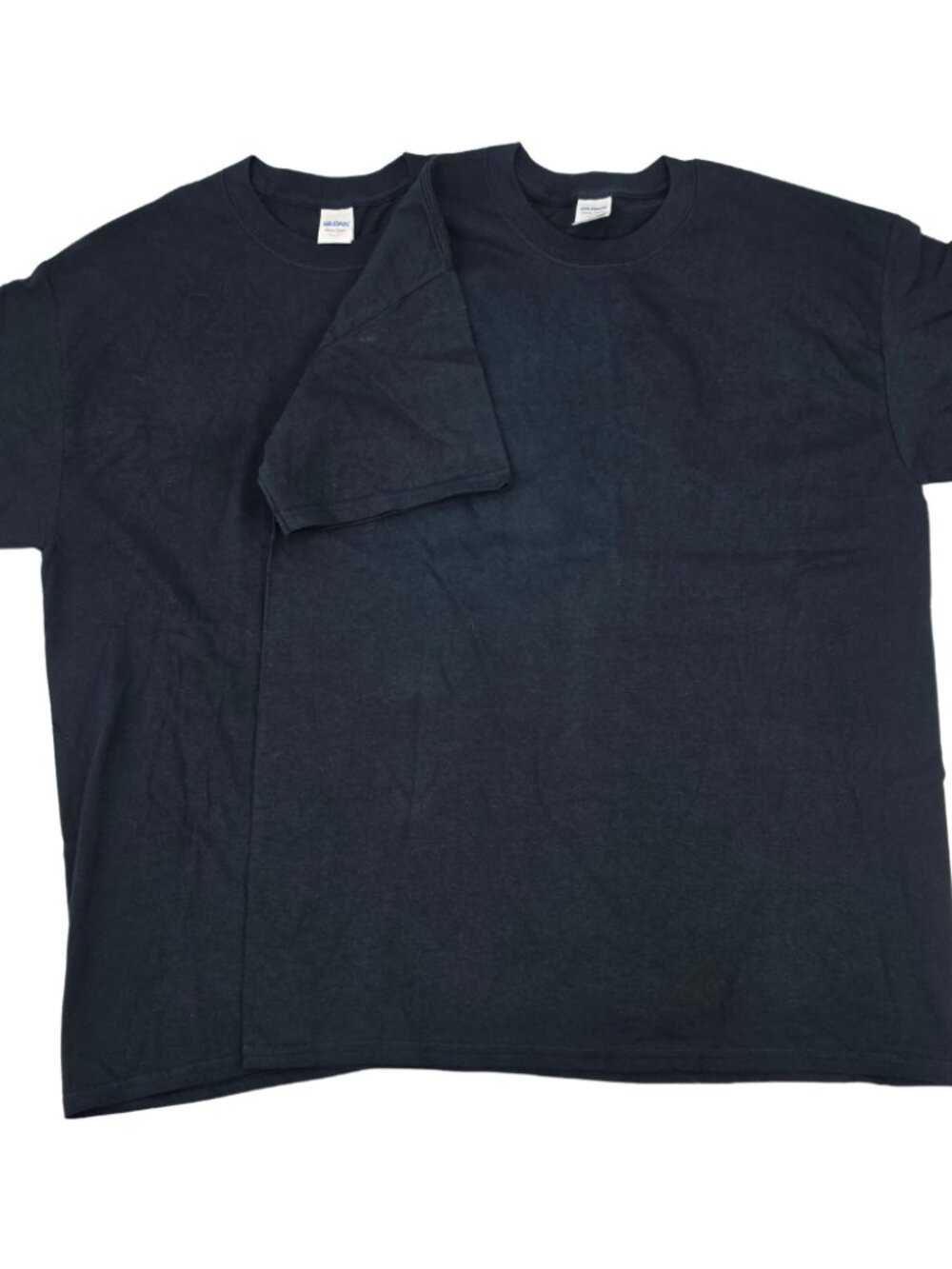 Bundle Lot of 2 New Gildan Mens Large Solid Black T-shirt 100% Cotton Blank Tees